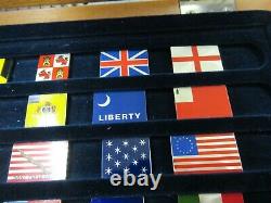 Franklin Mint The Flags of Liberty Enamel Sterling Silver 25 Flag Set &Box Coa's