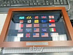 Franklin Mint The Flags of Liberty Enamel Sterling Silver 25 Flag Set &Box Coa's