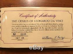 Franklin Mint The Genius of Leonardo Da Vinci, 50 gold plated silver medals