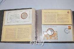 Franklin Mint The Great Explorers 50 Silver Medallion Collection in 2 Folders