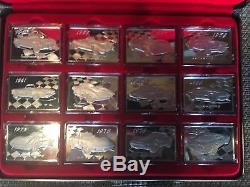 Franklin Mint The Greatest Corvettes Silver Proof Ingot Collection Set of 12 NIB