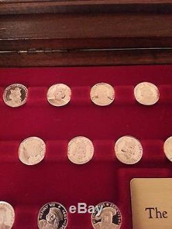 Franklin Mint The Kings And Queens Of England Silver Mini-Coin Set Complete 44