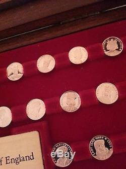 Franklin Mint The Kings And Queens Of England Silver Mini-Coin Set Complete 44