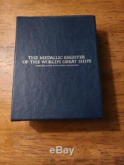 Franklin Mint The Medallic Register of the World's Great Ships Silver Bars COAs