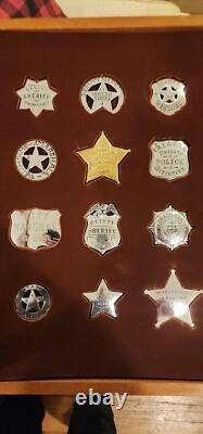 Franklin Mint/ The Official Badges Of The Great Western Lawmen Sterling Silver