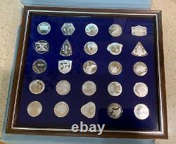 Franklin Mint The Official NASA Manned Space Flight Emblem 25 Silver Medals