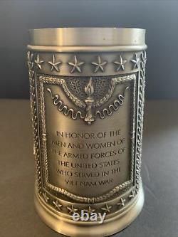 Franklin Mint The Official Vietnam Veterans Memorial Tankard Beer Stein 1989