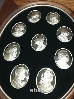 Franklin Mint The Profiles in Courage Cameo Collection Medallion Silver Complete