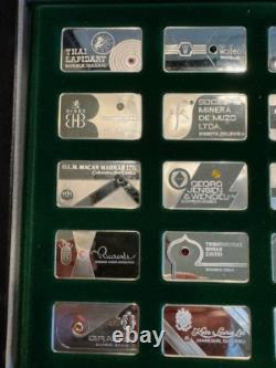 Franklin Mint The Silver Gem Ingots of The World 30 Ingot Set with Box