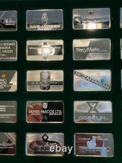 Franklin Mint The Silver Gem Ingots of The World 30 Ingot Set with Box