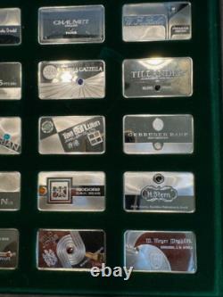 Franklin Mint The Silver Gem Ingots of The World 30 Ingot Set with Box