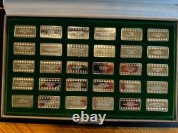 Franklin Mint The Silver Gem Ingots of The World 30 Ingot Set with Box