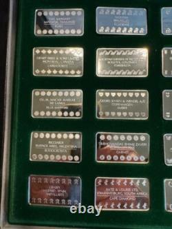 Franklin Mint The Silver Gem Ingots of The World 30 Ingot Set with Box