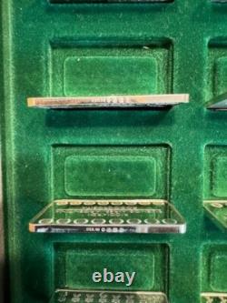 Franklin Mint The Silver Gem Ingots of The World 30 Ingot Set with Box