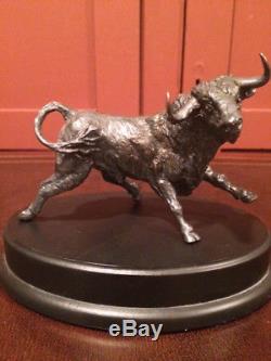Franklin Mint Toro Statue Solid Sterling Silver Limited Edition