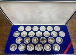 Franklin Mint Treasure Coins of the Caribbean 25 Coin Set Sterling Silver Proofs