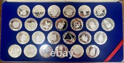 Franklin Mint Treasure Coins of the Caribbean 25 Coin Set Sterling Silver Proofs