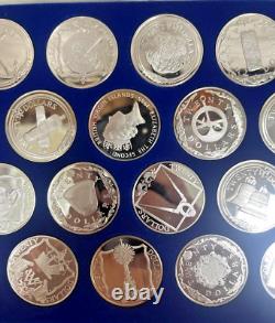 Franklin Mint Treasure Coins of the Caribbean 25 Coin Set Sterling Silver Proofs