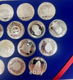 Franklin Mint Treasure Coins of the Caribbean 25 Coin Set Sterling Silver Proofs