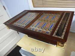Franklin Mint Treasures of Tutankhamun Egyptian Backgammon Board gold silver pcs