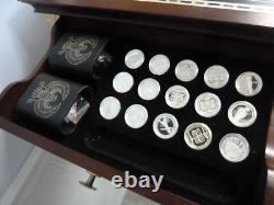 Franklin Mint Treasures of Tutankhamun Egyptian Backgammon Board gold silver pcs