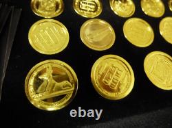 Franklin Mint Treasures of Tutankhamun Egyptian Backgammon Board gold silver pcs