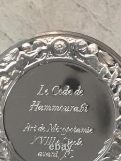 Franklin Mint Treasures of the Louvre Le Code Hammurabi 925 Silver Gr 41 Rare