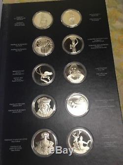 Franklin Mint Treasures of the Louvre Proof Sterling Silver 50-Coin Set With Case