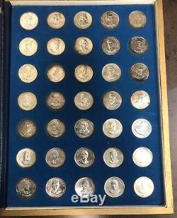 Franklin Mint Treasury Set Of 35 Sterling Presidential Commemorative Medals