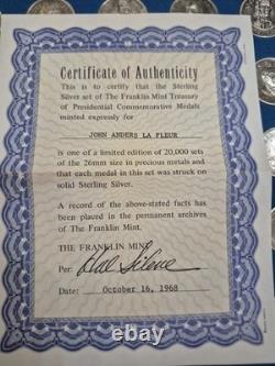 Franklin Mint Treasury Sterling Silver Presidential Commemorative Medals Plus