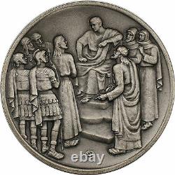 Franklin Mint Vita Christi Jesus Before Pilate 4.1ozt Silver Medal