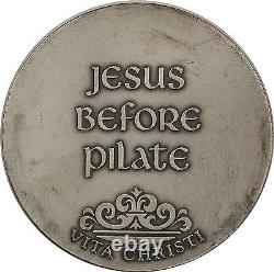 Franklin Mint Vita Christi Jesus Before Pilate 4.1ozt Silver Medal