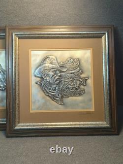 Franklin Mint Westerners Silver Sculptures by Gordon Phillips 1976 Set of 2 Vtg