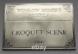 Franklin Mint Winslow Homer's America Croquet Scene 999 Silver Ingot Bar