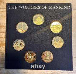 Franklin Mint Wonders of Mankind Complete Set 24k Gold Plated Sterling Silver