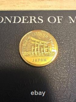 Franklin Mint Wonders of Mankind Complete Set 24k Gold Plated Sterling Silver