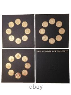 Franklin Mint Wonders of Mankind Sterling Silver Medals Complete Set 25 ozt