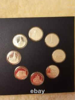 Franklin Mint Wonders of Mankind Sterling Silver Medals Complete Set 25 ozt