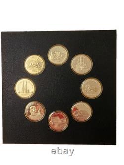 Franklin Mint Wonders of Mankind Sterling Silver Medals Complete Set 25 ozt