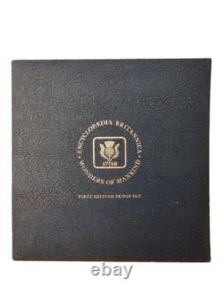 Franklin Mint Wonders of Mankind Sterling Silver Medals Complete Set 25 ozt