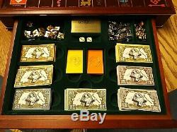 Franklin Mint Wooden Monopoly Game Silver Houses Gold Hotels Gold Tokens