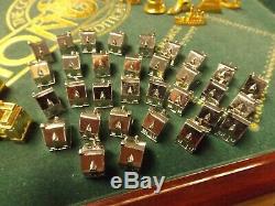 Franklin Mint Wooden Monopoly Game Silver Houses Gold Hotels Gold Tokens