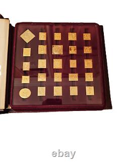 Franklin Mint World's First Stamps Gold on Sterling Silver 73 Ingots Set COA