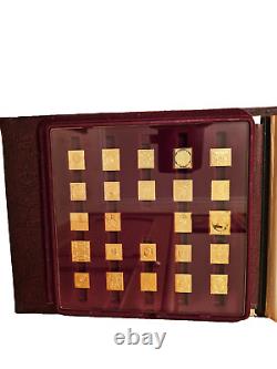 Franklin Mint World's First Stamps Gold on Sterling Silver 73 Ingots Set COA