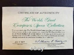 Franklin Mint World's Great Composers Spoon Collection Gold on Sterling Silver