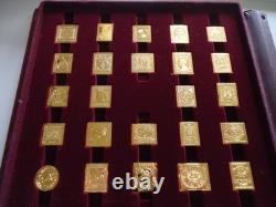 Franklin Mint Worlds First Stamps Gold Plated Sterling Silver 24 x Stamp Ingots
