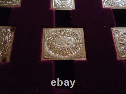 Franklin Mint Worlds First Stamps Gold Plated Sterling Silver 24 x Stamp Ingots