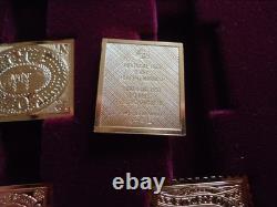 Franklin Mint Worlds First Stamps Gold Plated Sterling Silver 24 x Stamp Ingots