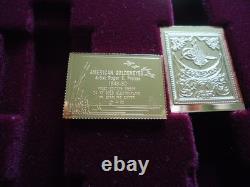 Franklin Mint Worlds First Stamps Gold Plated Sterling Silver 24 x Stamp Ingots