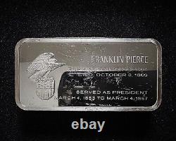 Franklin Pierce 14th President. 925 Fine SILVER Bar (9.75 oz ASW)